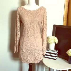 Vintage blush pink lace dress